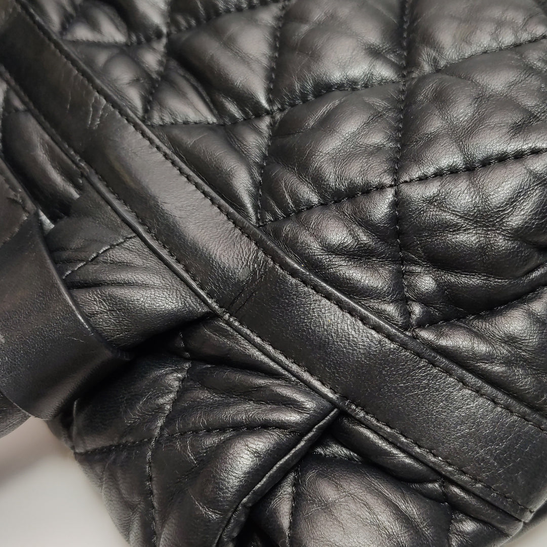 Chanel 2010 Coco Cocoon Quilted Lambskin Backpack In Black