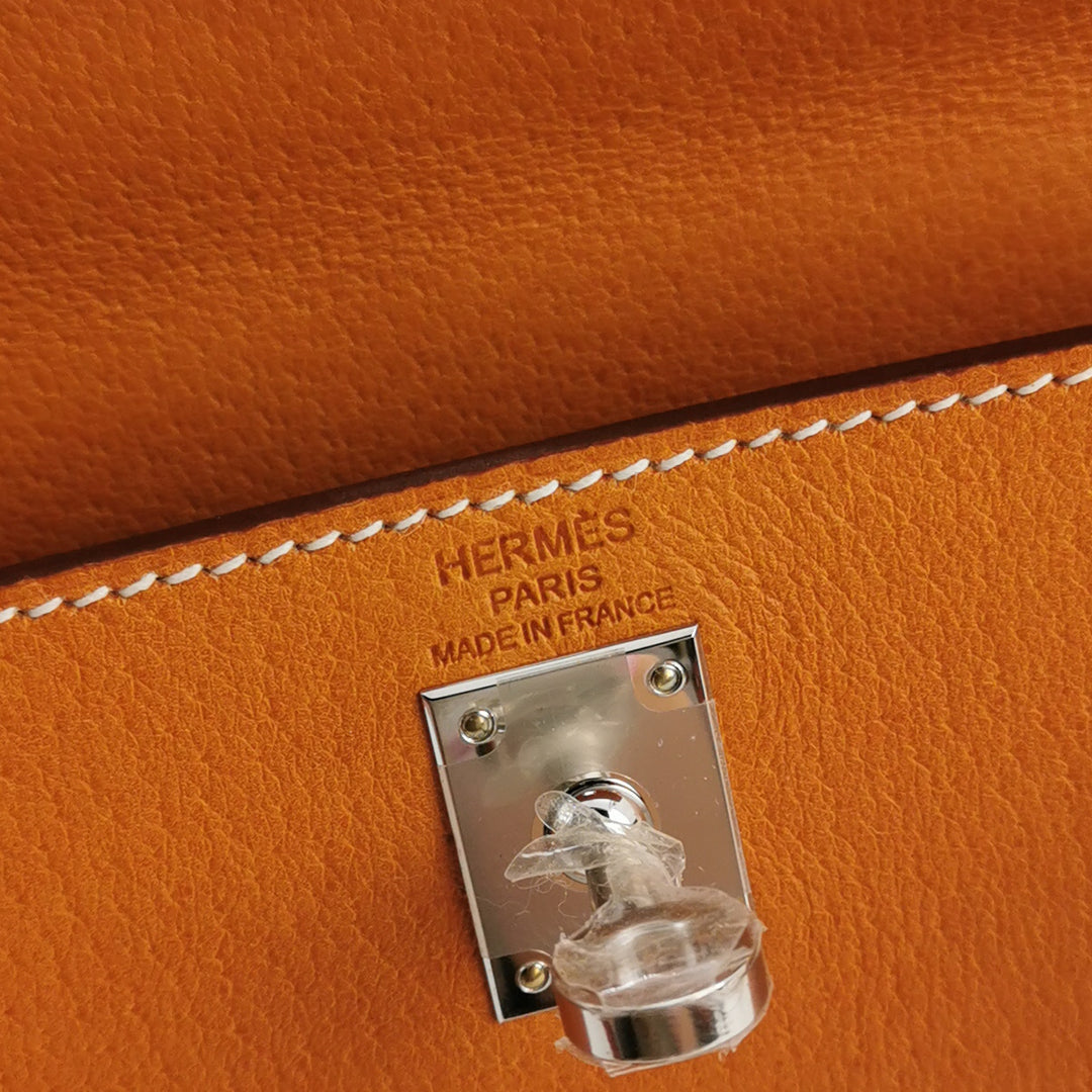 Hermes 25 Kelly Paeu de Porc Leather Toffee Colour Palladium Hardware