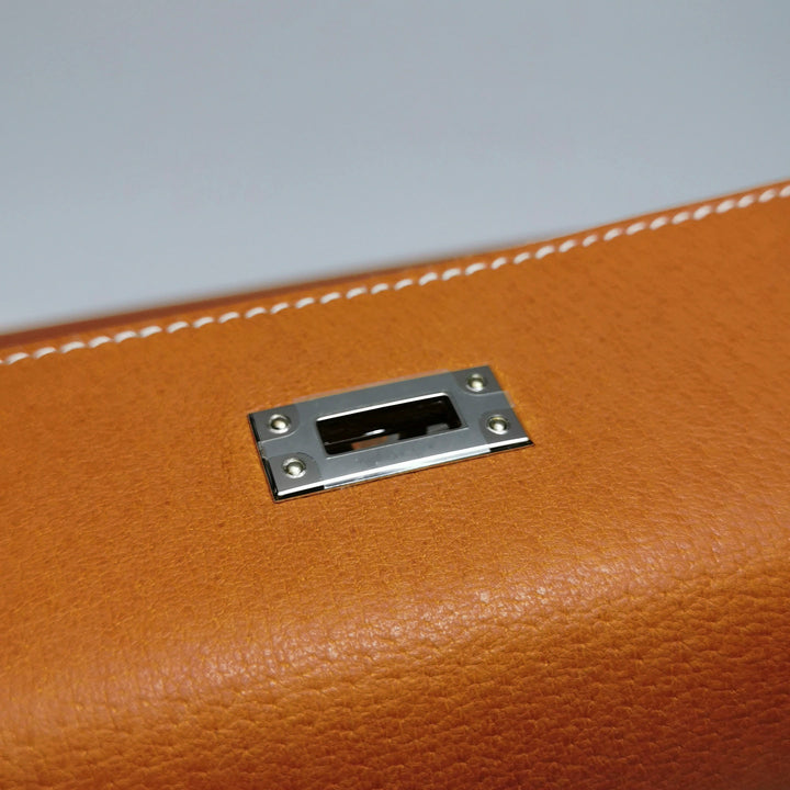 Hermes 25 Kelly Paeu de Porc Leather Toffee Colour Palladium Hardware