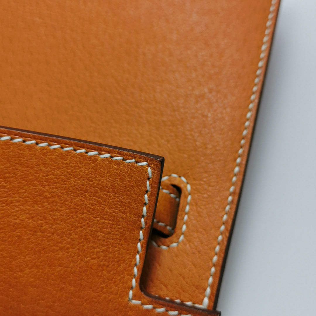 Hermes 25 Kelly Paeu de Porc Leather Toffee Colour Palladium Hardware