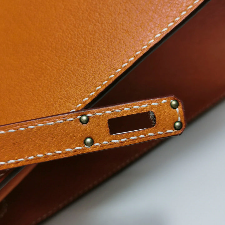 Hermes 25 Kelly Paeu de Porc Leather Toffee Colour Palladium Hardware