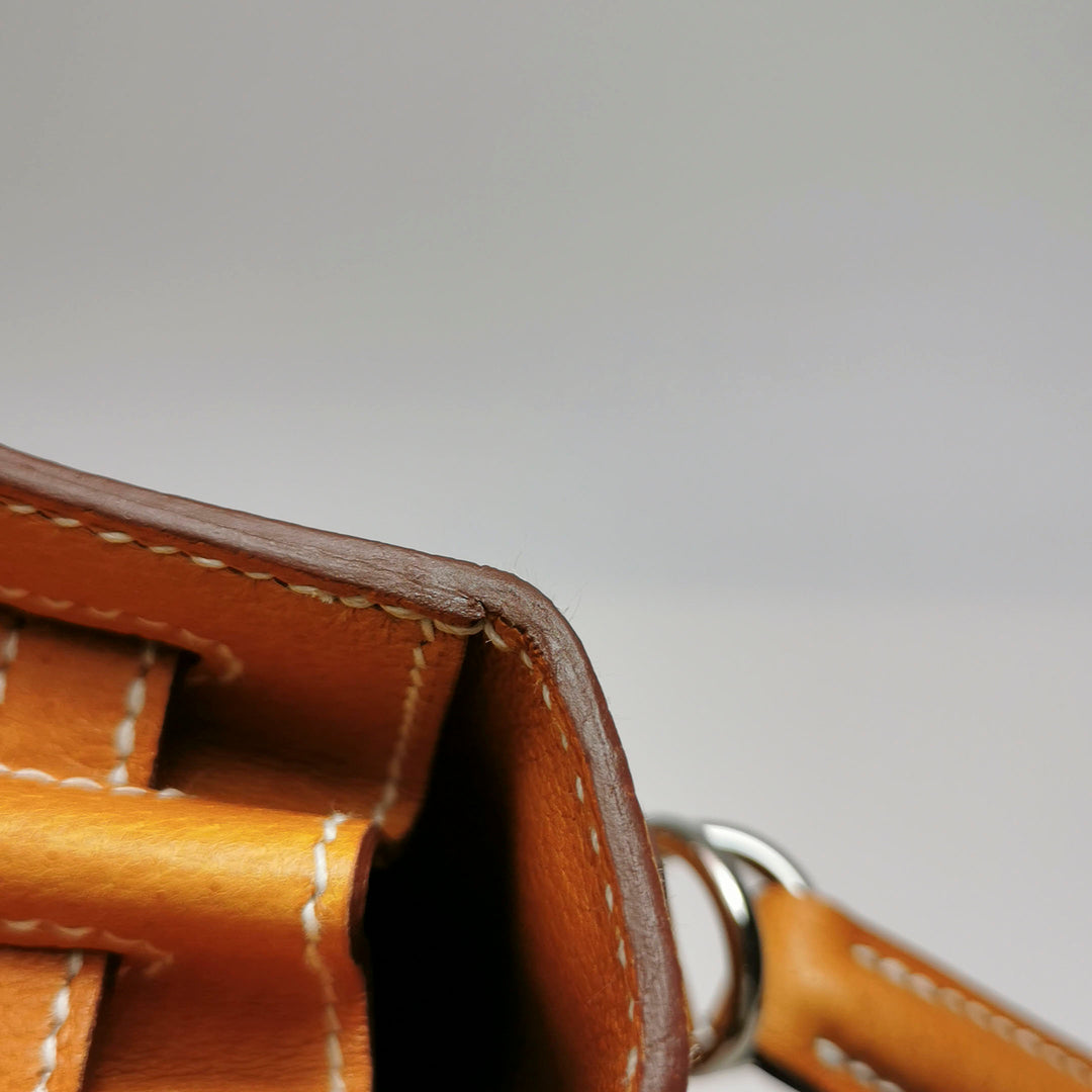 Hermes 25 Kelly Paeu de Porc Leather Toffee Colour Palladium Hardware