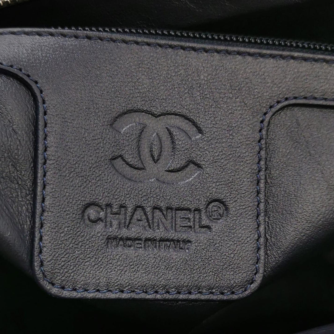 Chanel Coco Cocoon Bowling Bag Silver Quilted Nylon
