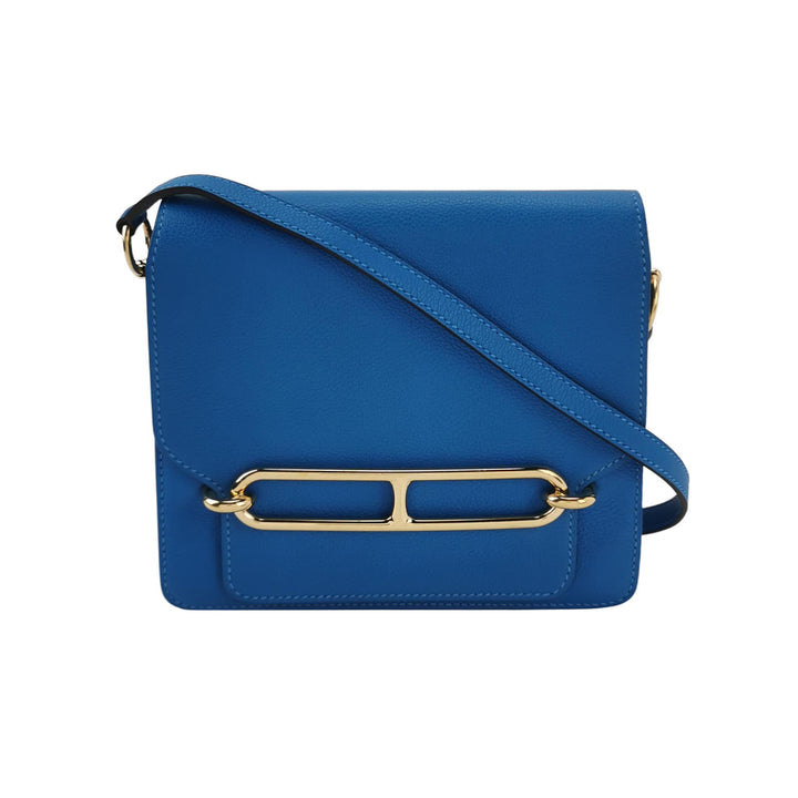 Hermes Mini Sac Roulis Evercolor T7 Bleu Hydra Gold Hardware