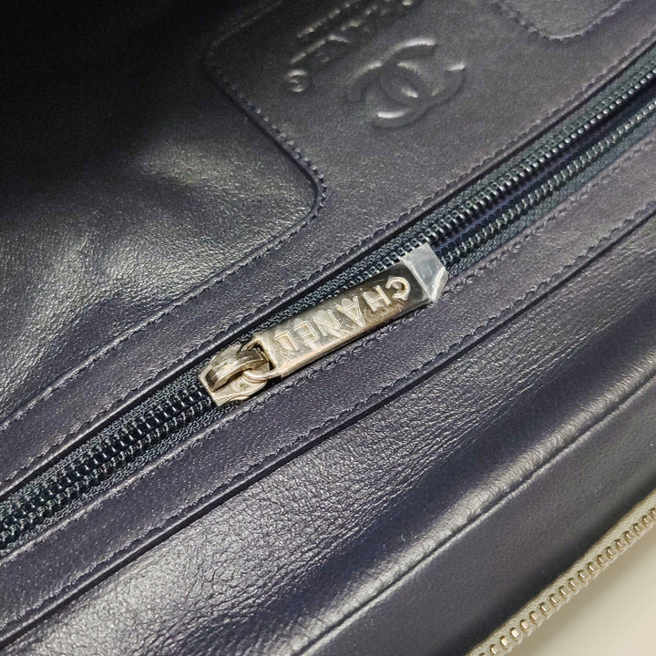 Chanel Coco Cocoon Bowling Bag Silver Quilted Nylon