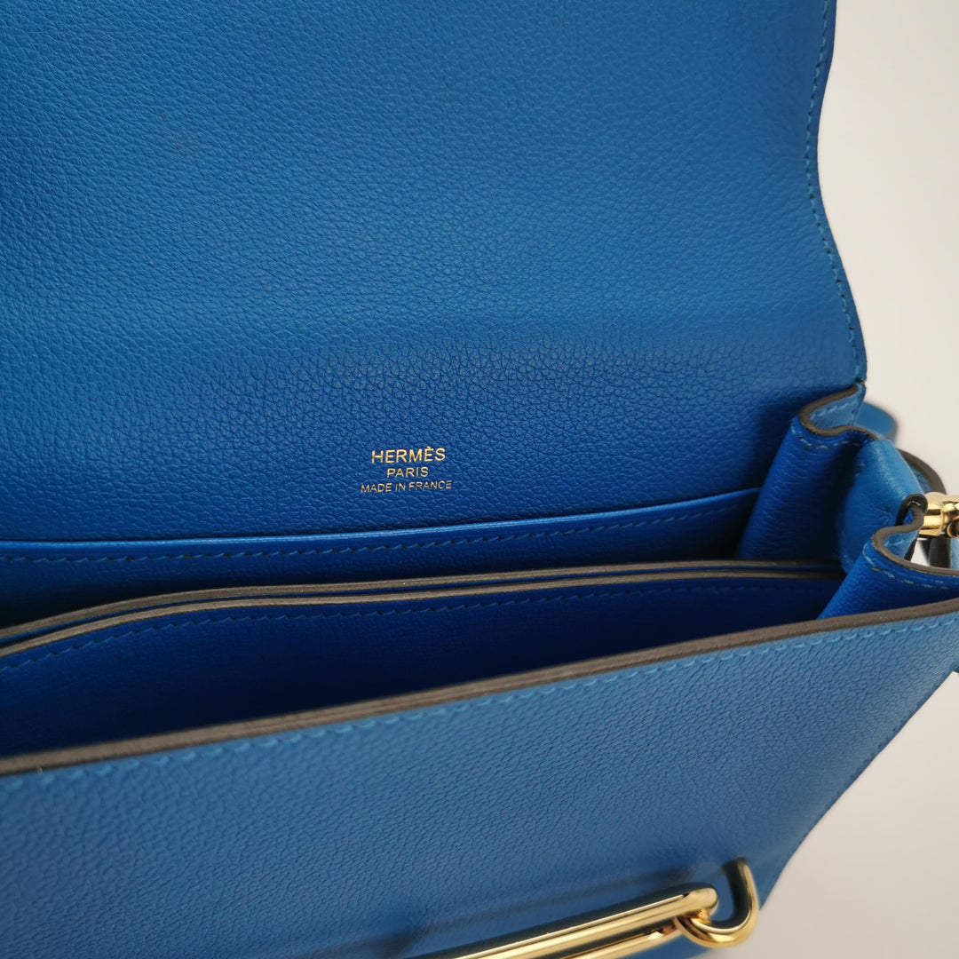 Hermes Mini Sac Roulis Evercolor T7 Bleu Hydra Gold Hardware