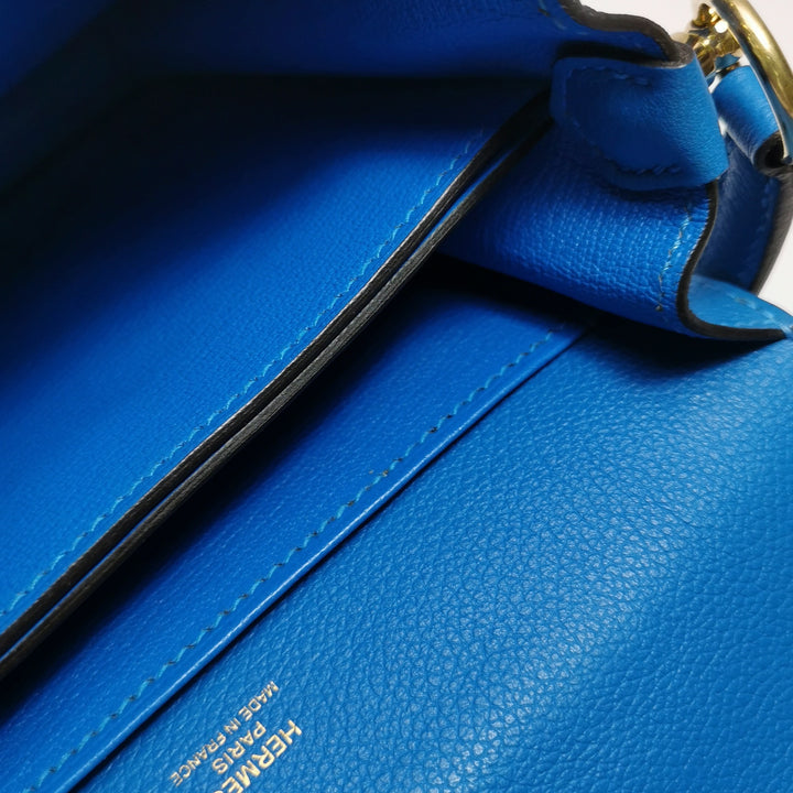 Hermes Mini Sac Roulis Evercolor T7 Bleu Hydra Gold Hardware