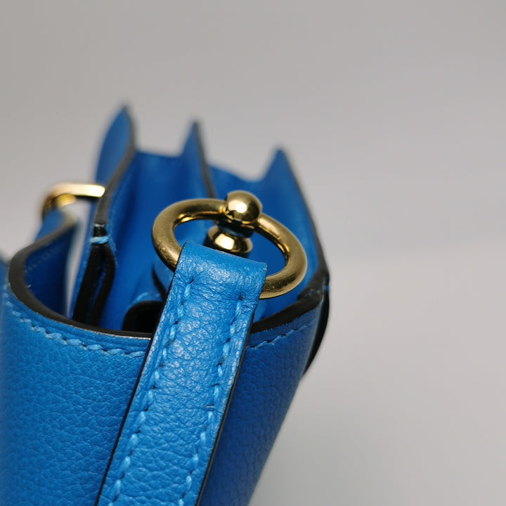 Hermes Mini Sac Roulis Evercolor T7 Bleu Hydra Gold Hardware