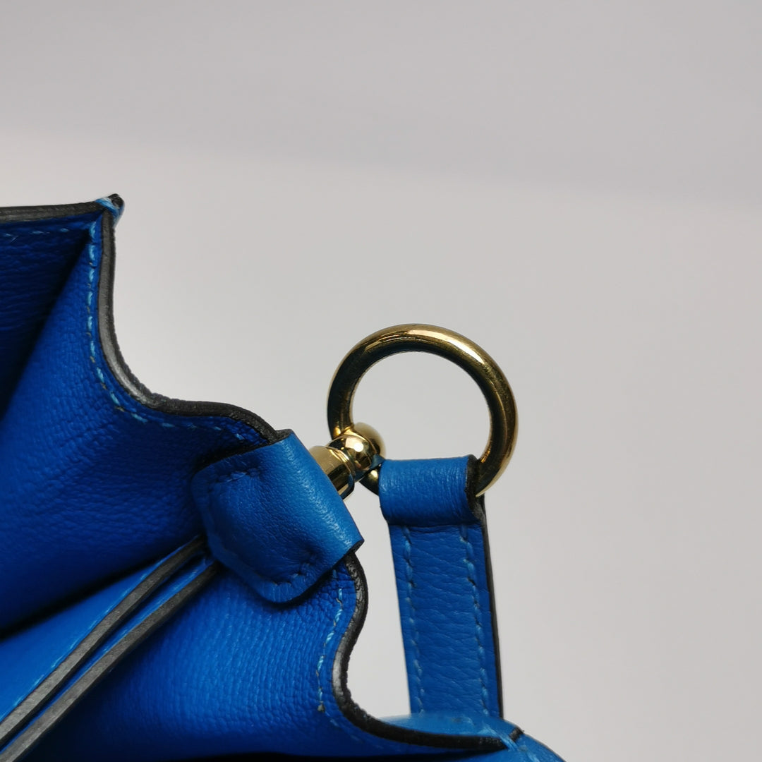 Hermes Mini Sac Roulis Evercolor T7 Bleu Hydra Gold Hardware