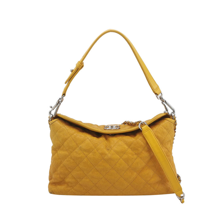 Chanel Caviar French Riviera Hobo Bag Yellow