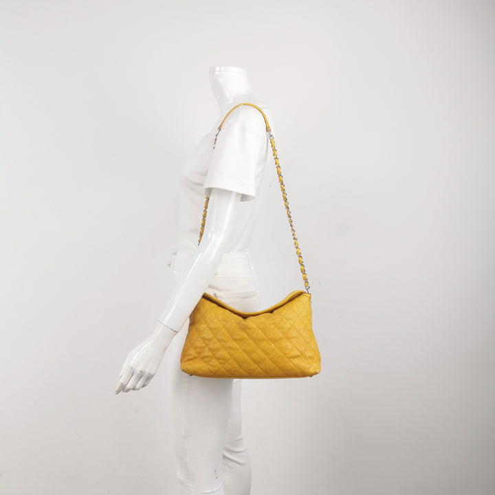 Chanel Caviar French Riviera Hobo Bag Yellow