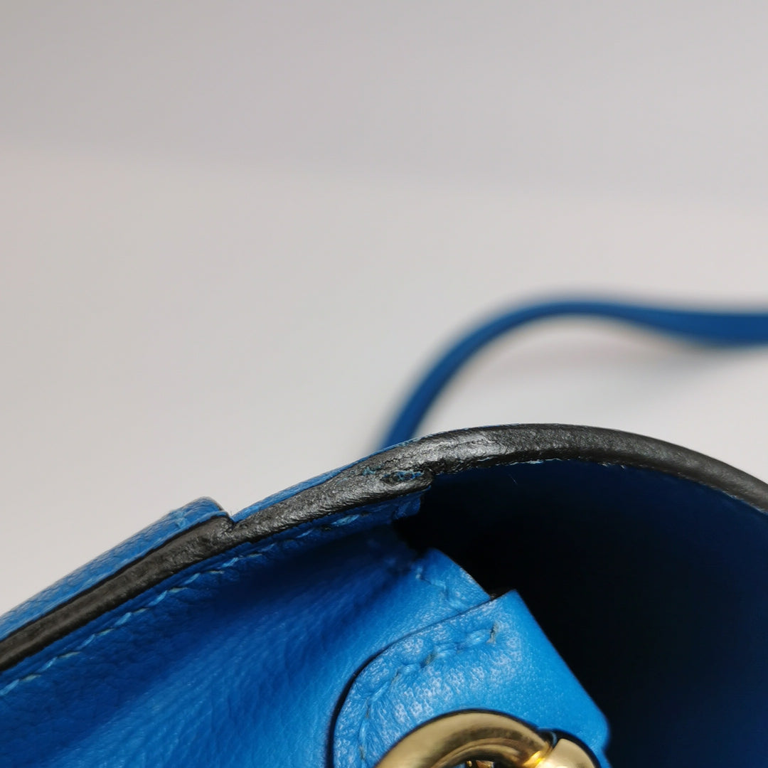 Hermes Mini Sac Roulis Evercolor T7 Bleu Hydra Gold Hardware