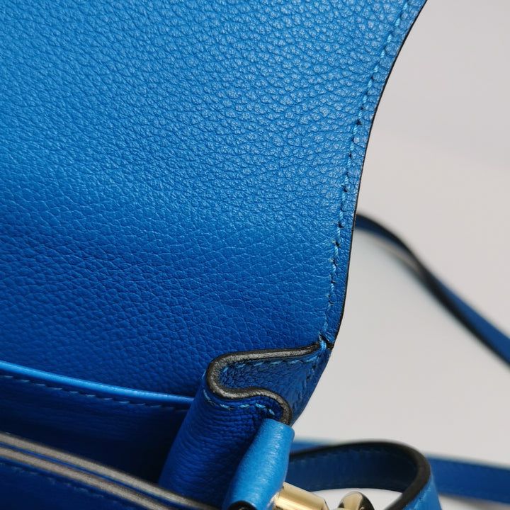 Hermes Mini Sac Roulis Evercolor T7 Bleu Hydra Gold Hardware