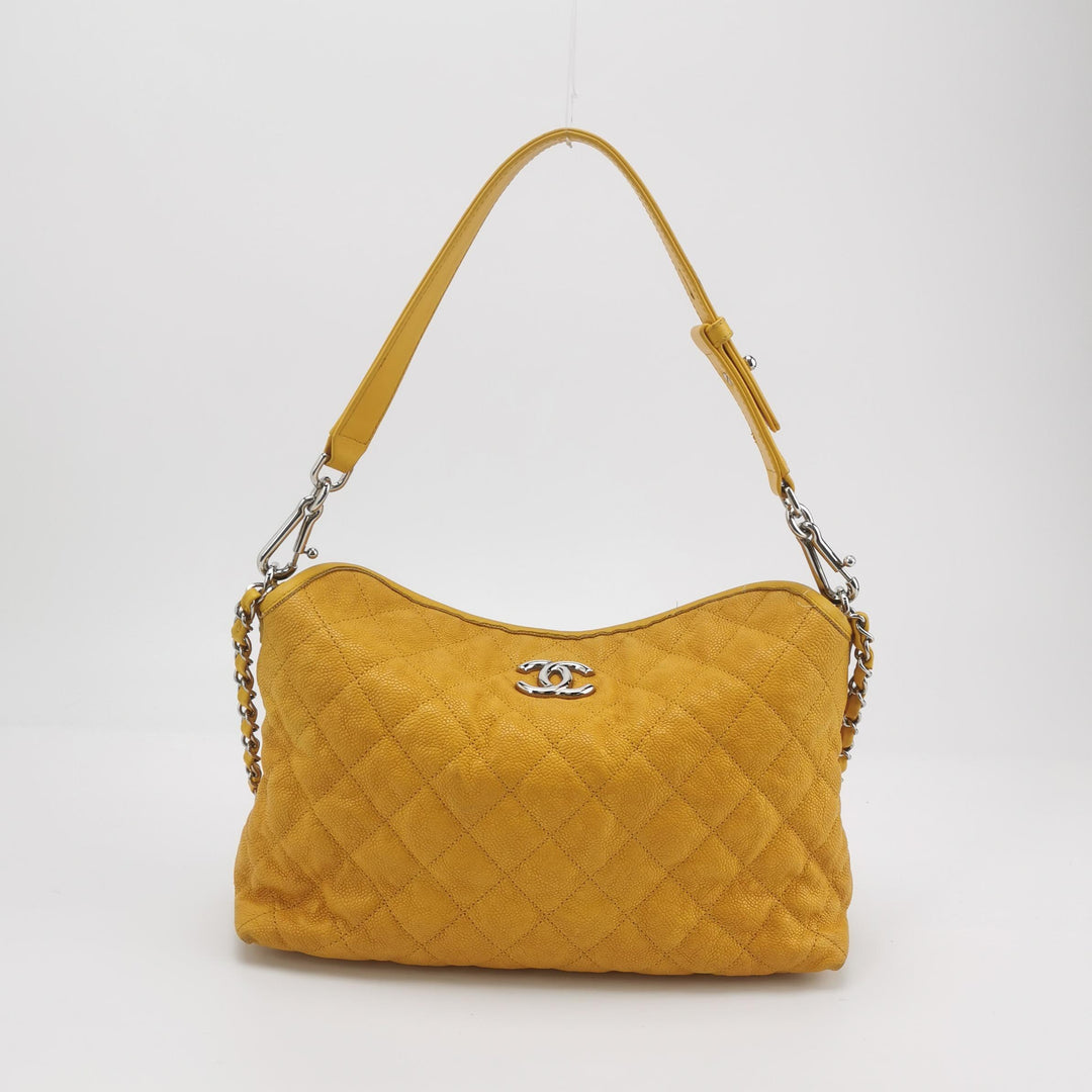 Chanel Caviar French Riviera Hobo Bag Yellow