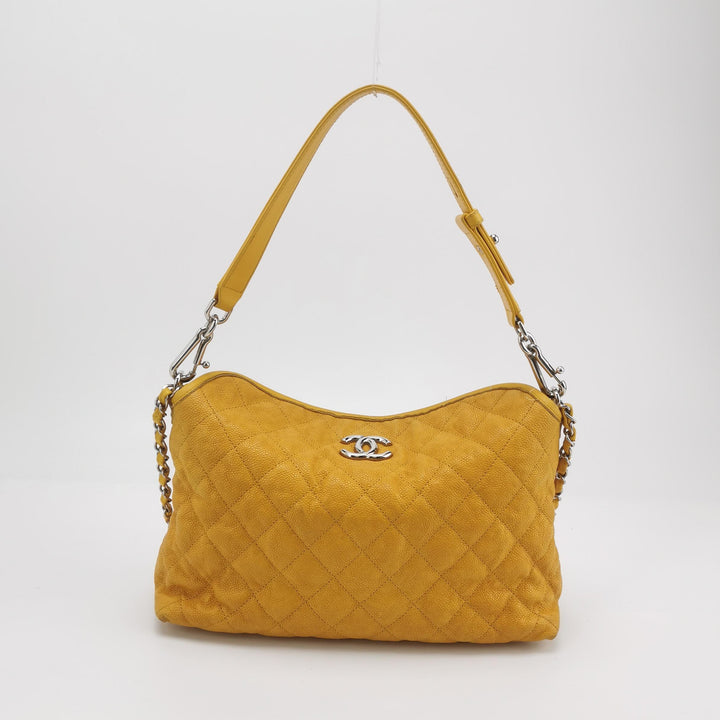 Chanel Caviar French Riviera Hobo Bag Yellow