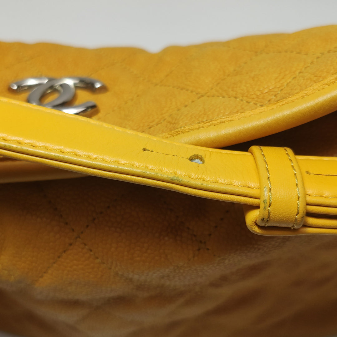 Chanel Caviar French Riviera Hobo Bag Yellow