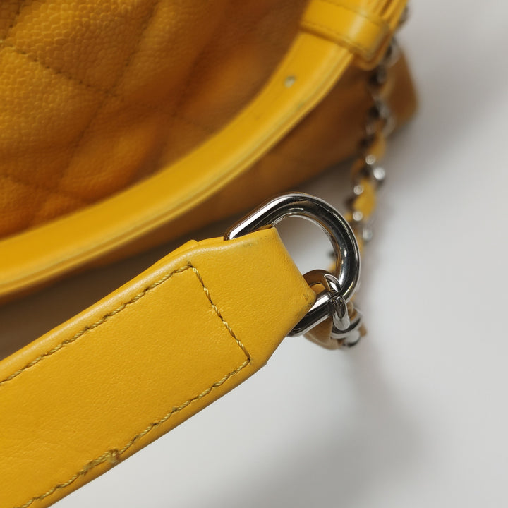 Chanel Caviar French Riviera Hobo Bag Yellow