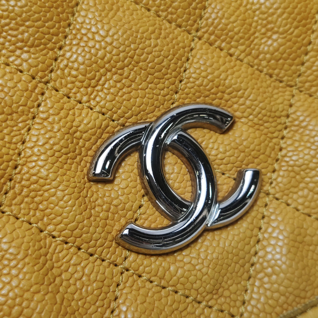 Chanel Caviar French Riviera Hobo Bag Yellow