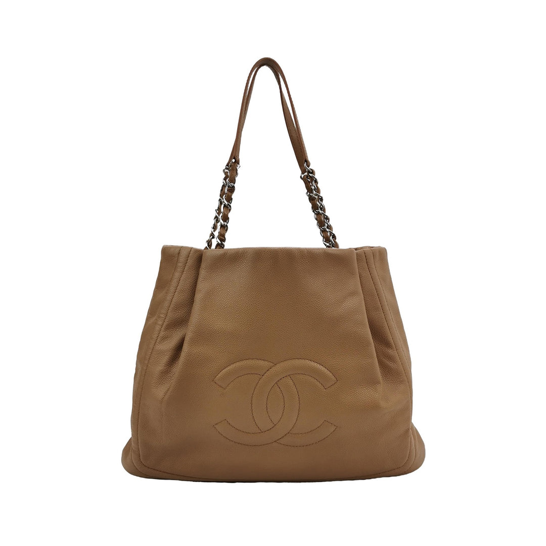Chanel CC Timeless Shoulder Bag Dark Beige