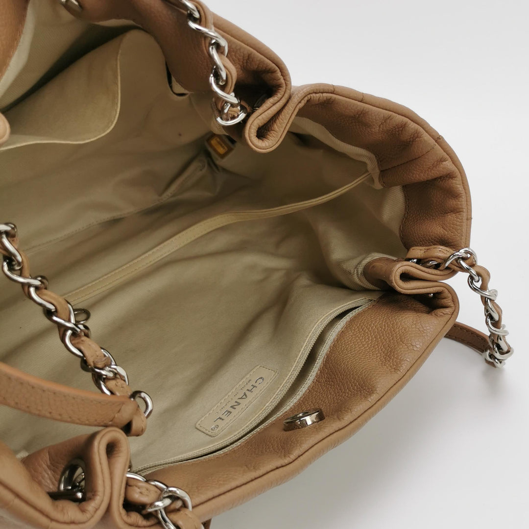 Chanel CC Timeless Shoulder Bag Dark Beige