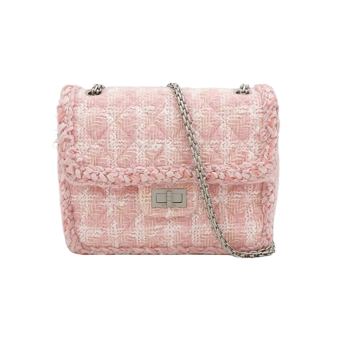 Chanel 2014 Square Pink Tweed Reissue Flap Bag