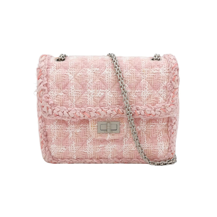 Chanel 2014 Square Pink Tweed Reissue Flap Bag