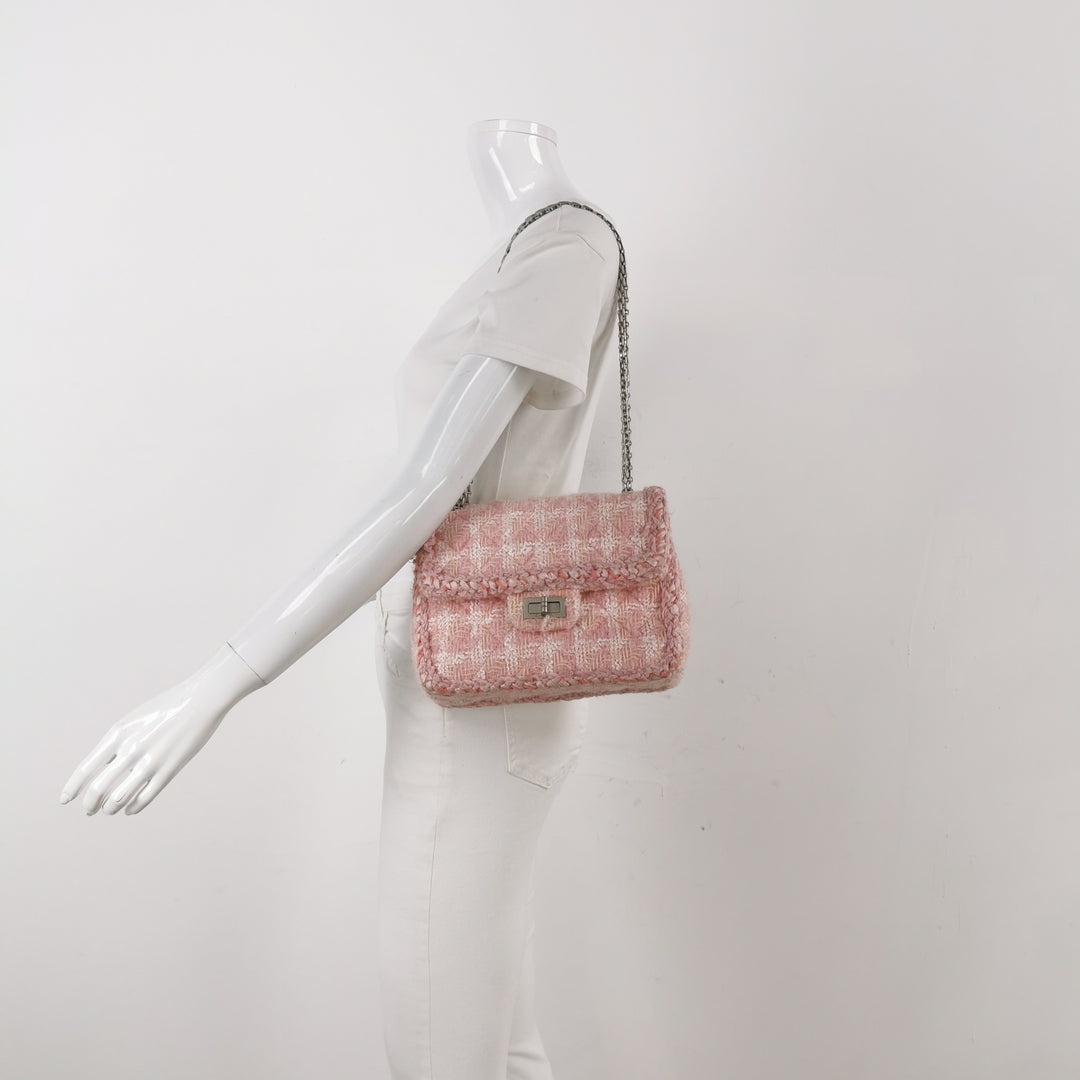 Chanel 2014 Square Pink Tweed Reissue Flap Bag