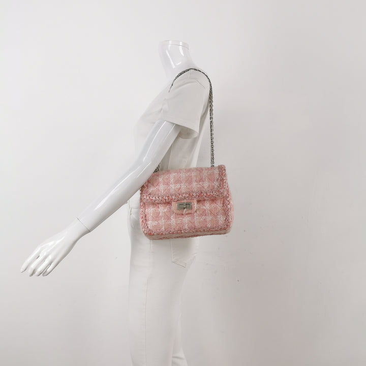 Chanel 2014 Square Pink Tweed Reissue Flap Bag