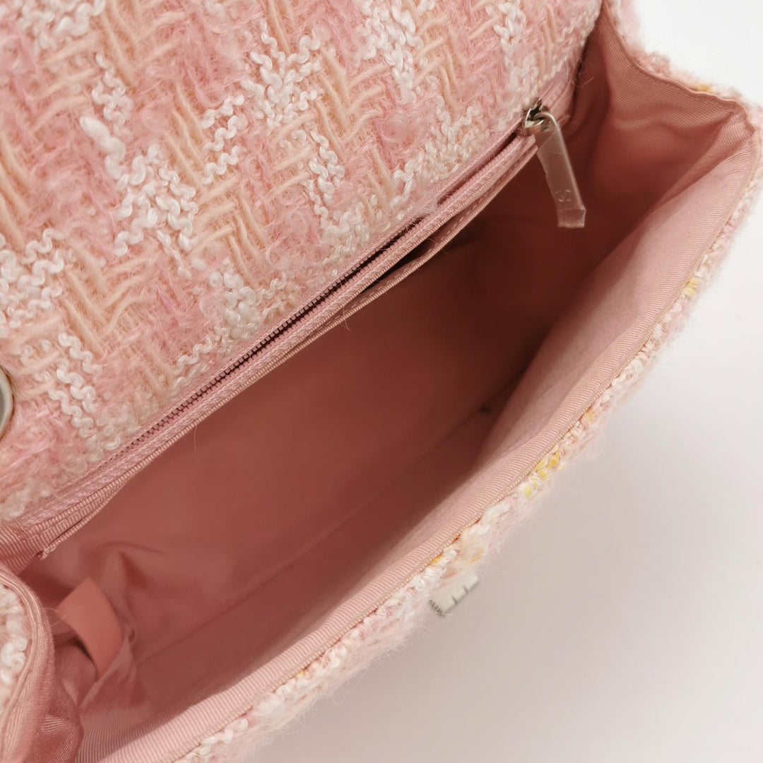 Chanel 2014 Square Pink Tweed Reissue Flap Bag