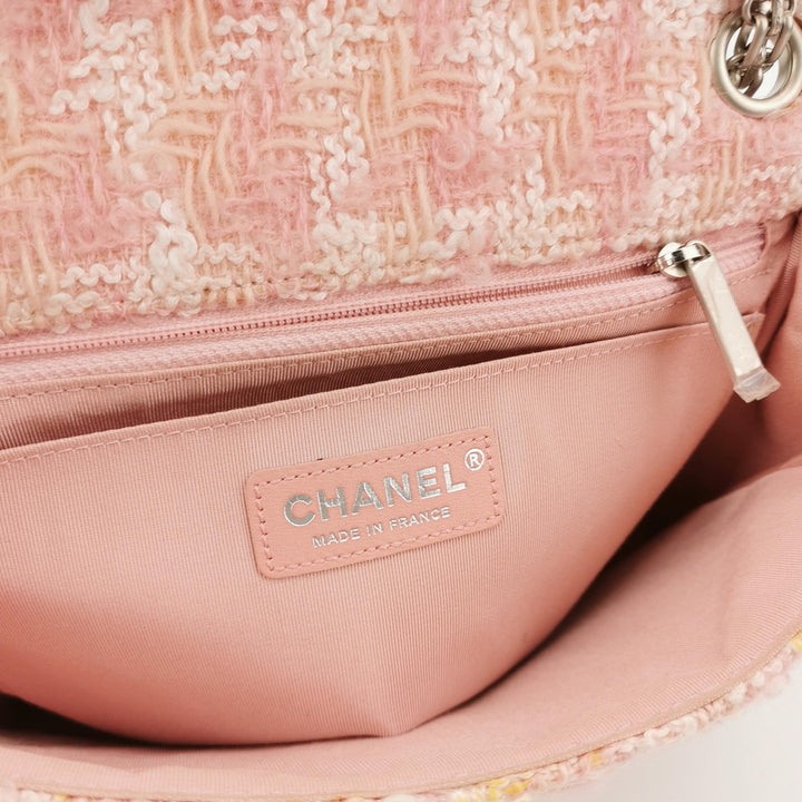 Chanel 2014 Square Pink Tweed Reissue Flap Bag