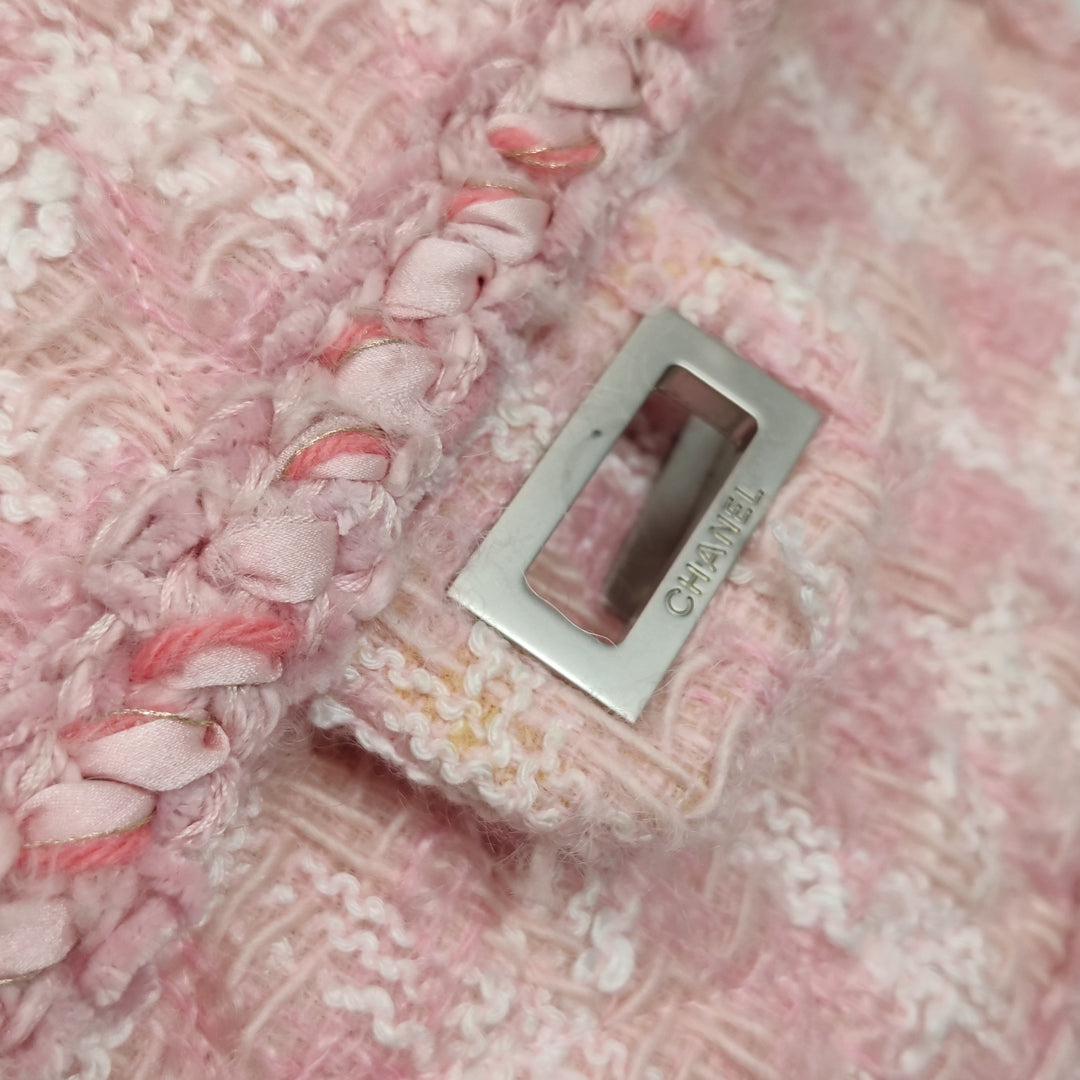 Chanel 2014 Square Pink Tweed Reissue Flap Bag
