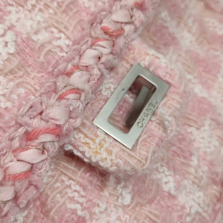Chanel 2014 Square Pink Tweed Reissue Flap Bag