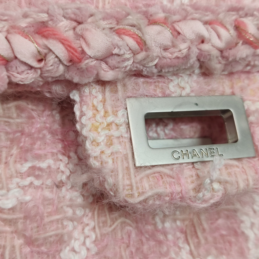 Chanel 2014 Square Pink Tweed Reissue Flap Bag