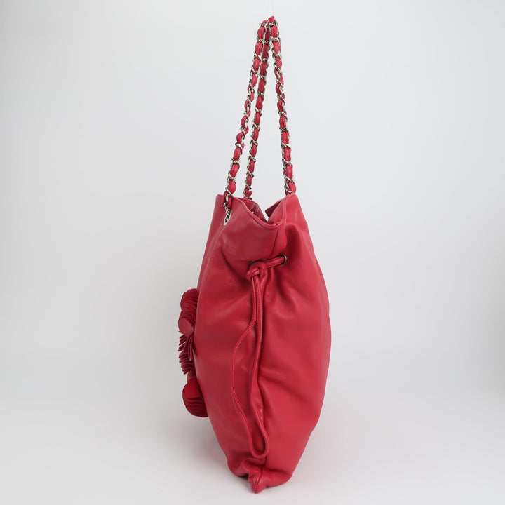 Chanel Disc Bonbons Tote In Red Lambskin