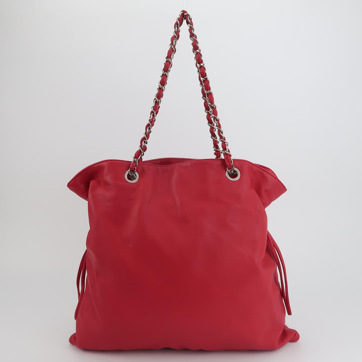 Chanel Disc Bonbons Tote In Red Lambskin