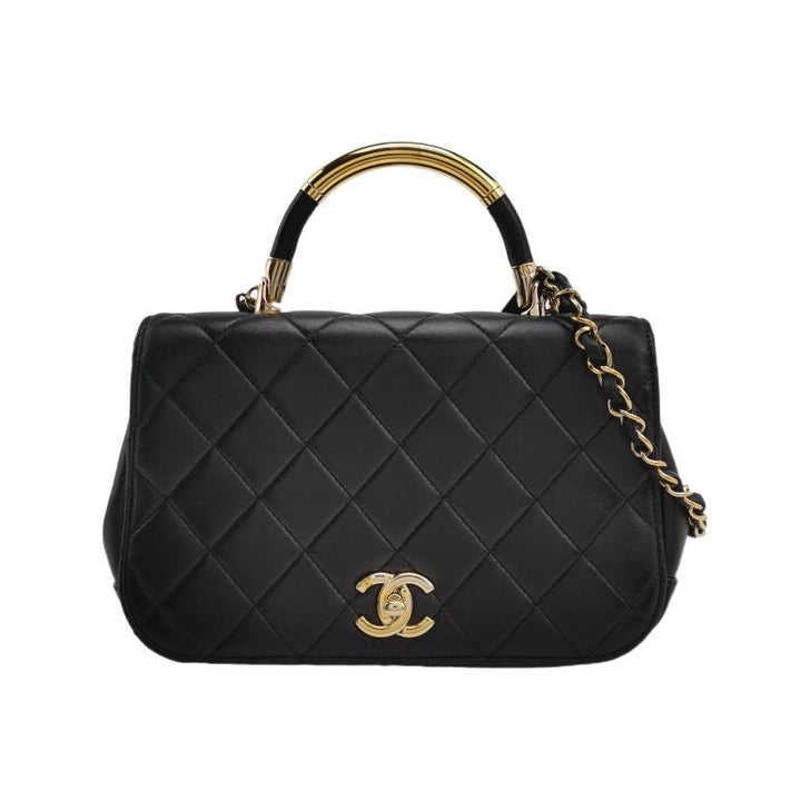 Chanel Chic Carry Flap Bag In Black Leather