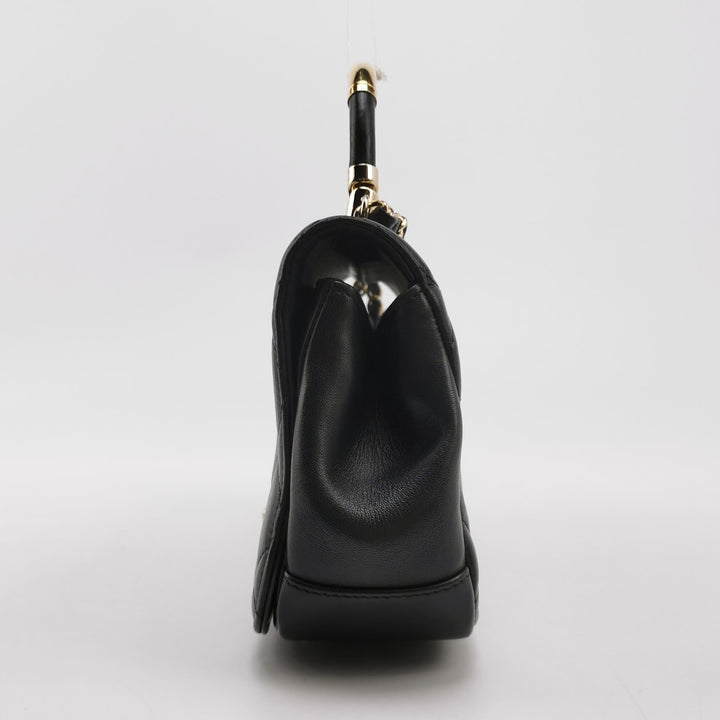 Chanel Chic Carry Flap Bag In Black Leather