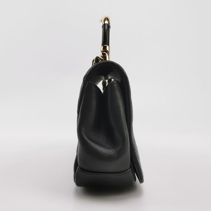 Chanel Chic Carry Flap Bag In Black Leather