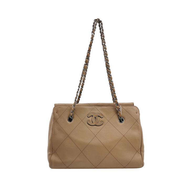 Chanel 2012 Hamptons CC Tote In Beige Leather