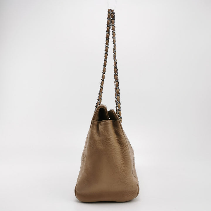 Chanel 2012 Hamptons CC Tote In Beige Leather