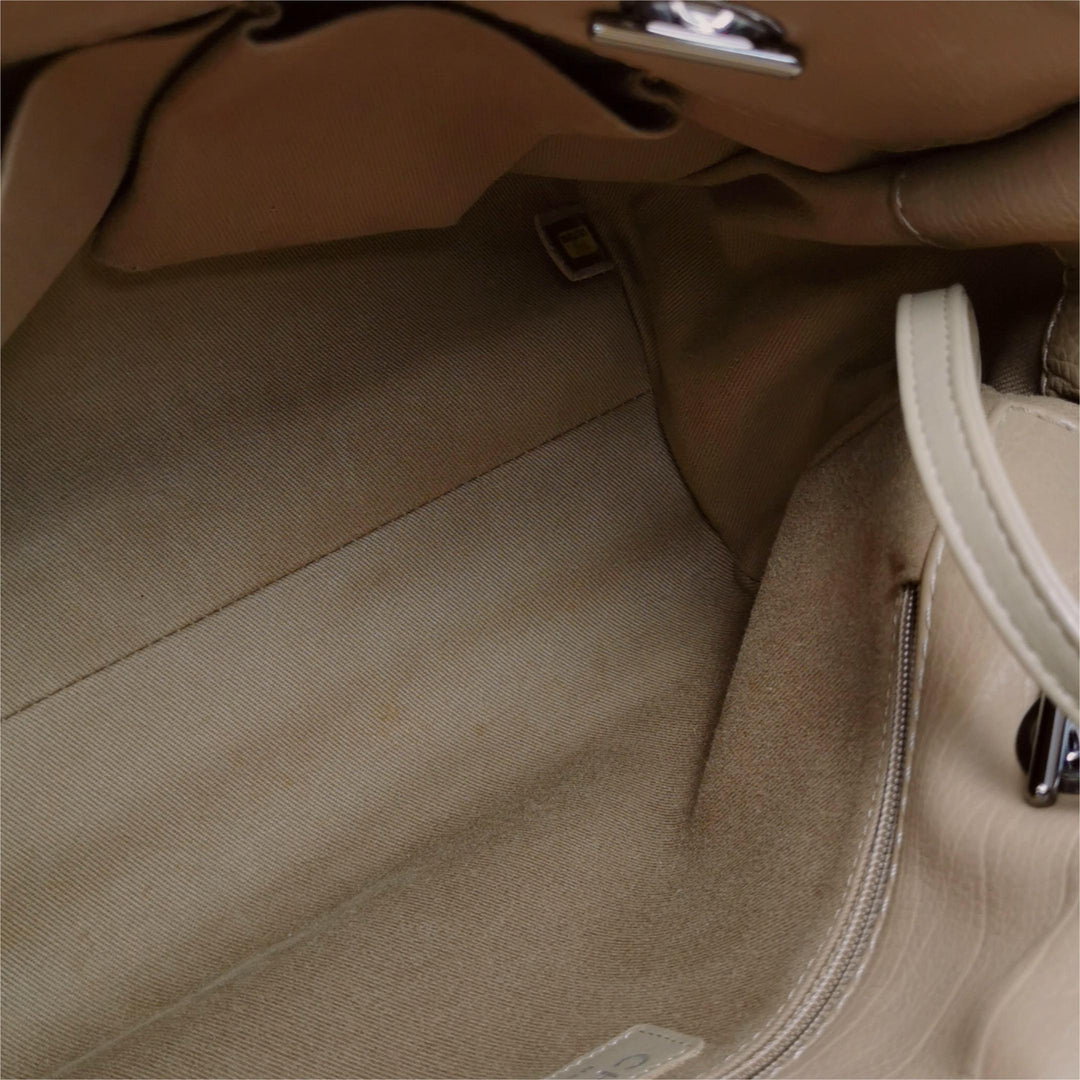 Chanel 2012 Hamptons CC Tote In Beige Leather