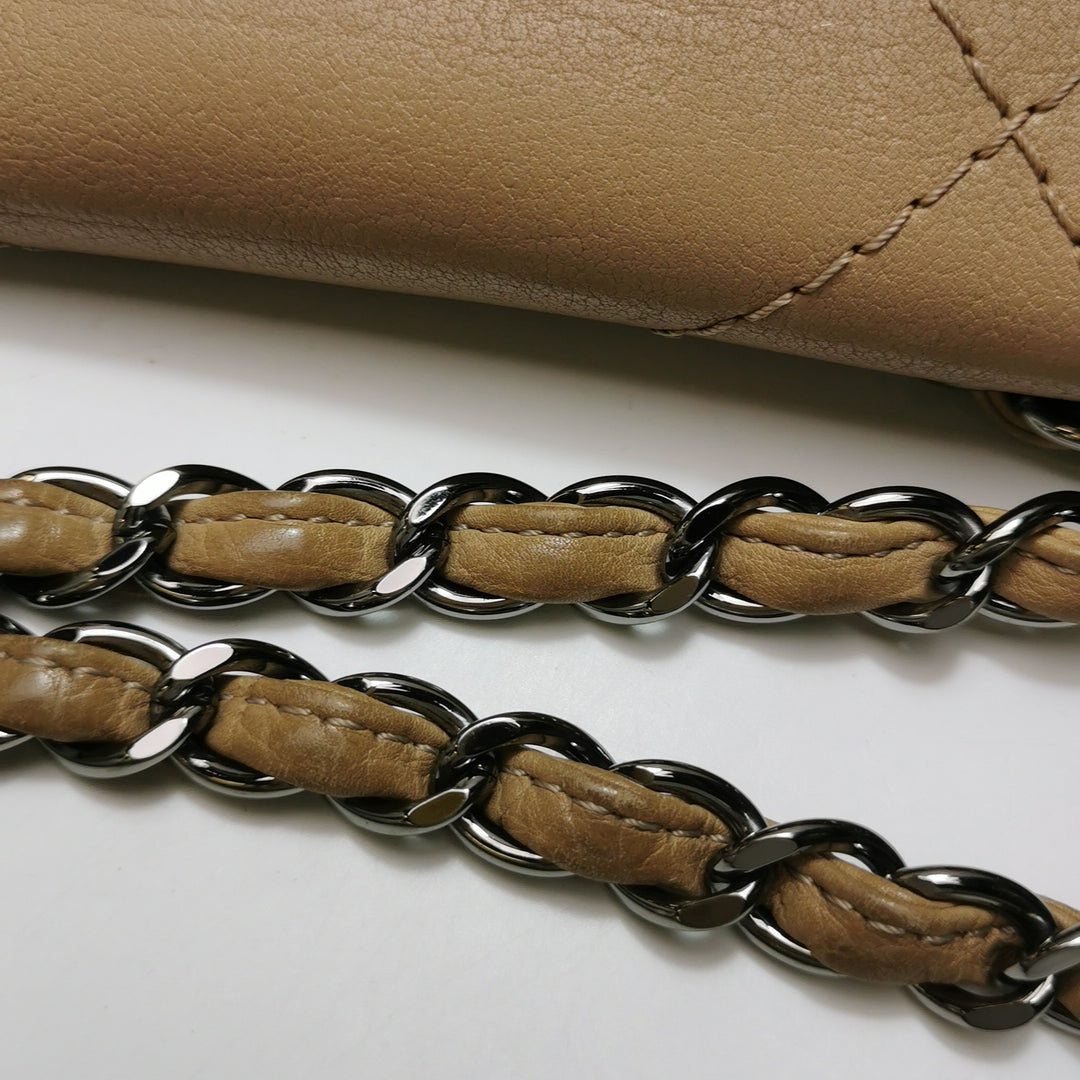 Chanel 2012 Hamptons CC Tote In Beige Leather