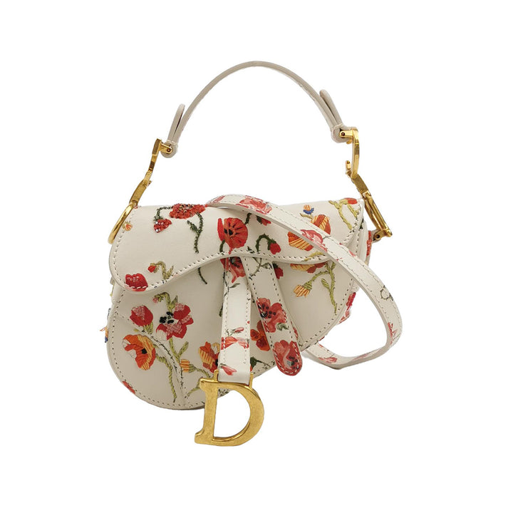 Dior Floral Mini Saddle Bag