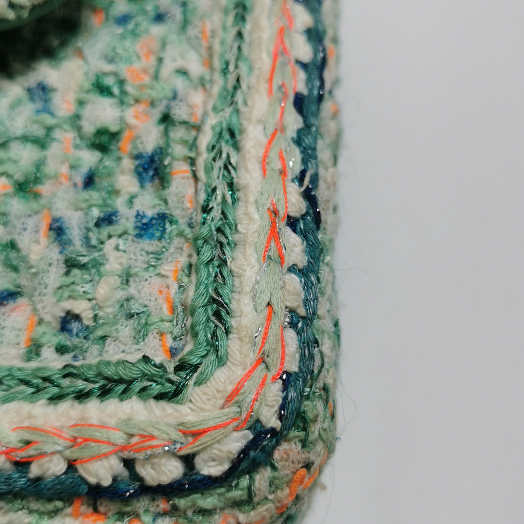 Chanel 2019 Mini Rectangular Flap Green Tweed