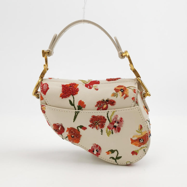 Dior Floral Mini Saddle Bag
