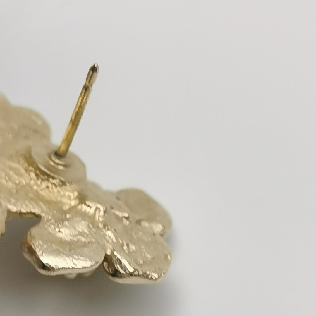 Chanel Pearl CC Flower Earrings Gold