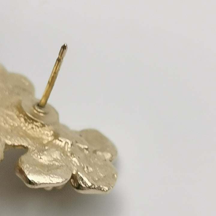Chanel Pearl CC Flower Earrings Gold