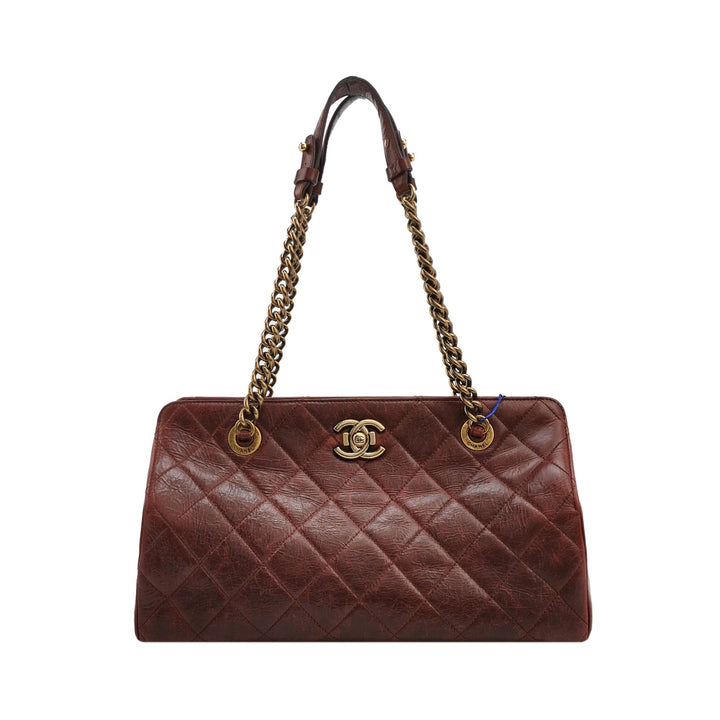 Chanel 2014 Perfect Edge Tote In Bordeaux Calfskin