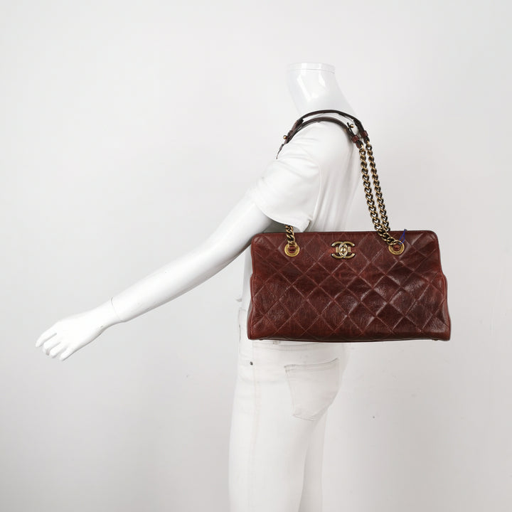 Chanel 2014 Perfect Edge Tote In Bordeaux Calfskin