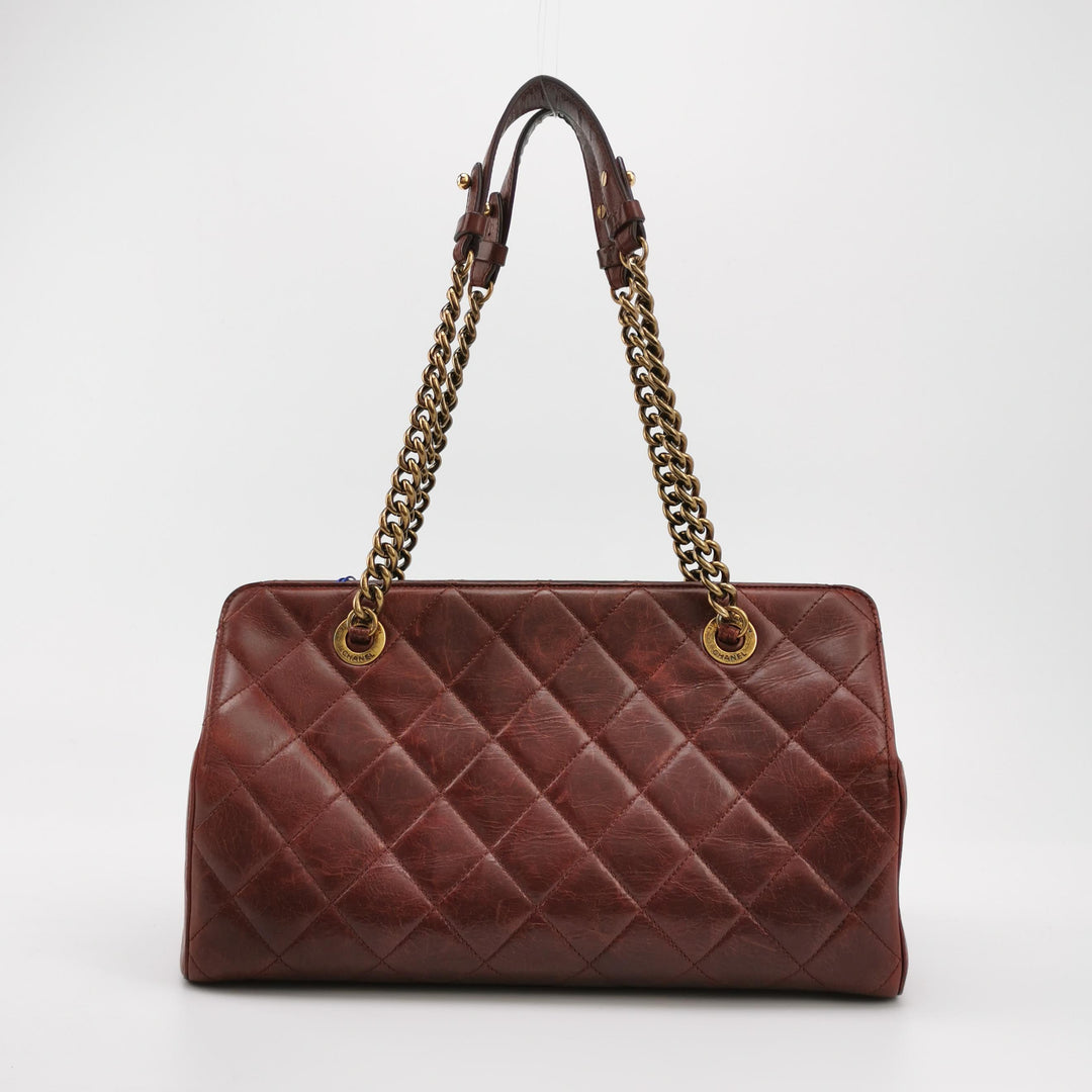 Chanel 2014 Perfect Edge Tote In Bordeaux Calfskin